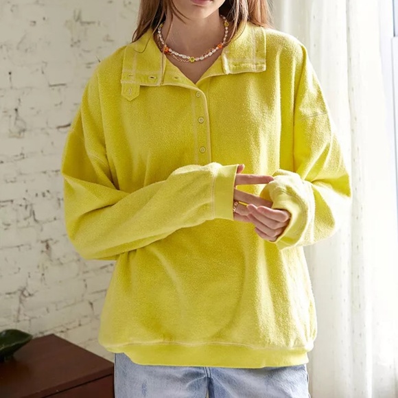 Out From Under • Jacintha Reverse Henley Sweatshirt - Picture 1 of 7